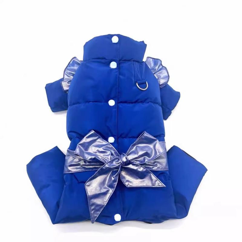 

Girl Dog Clothes Jumpsuit Female Pet Apparel Coat Pomeranian Maltese Poodle Bichon Frise Schnauzer Dog Clothing Puppy Costumes S синий