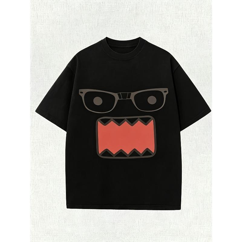 Personalized Glasses Monster Print Pattern Round Neck Tshirt Street Casual Style Unisexs Tshirt Summer Unisex Casual Tshirt