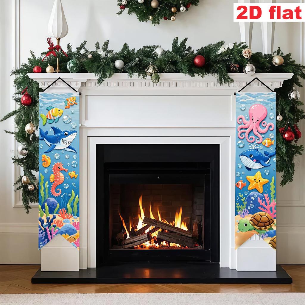 Underwater World Birthday Party Hanging Flags & Door Frame Banners