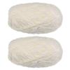Uxcell 2-Ply Velvet Chenille Blanket Yarn, 2x100g, 2x80m Total Length, #6 Polyester, Soft, for Knitting Bags and Scarves, Cream