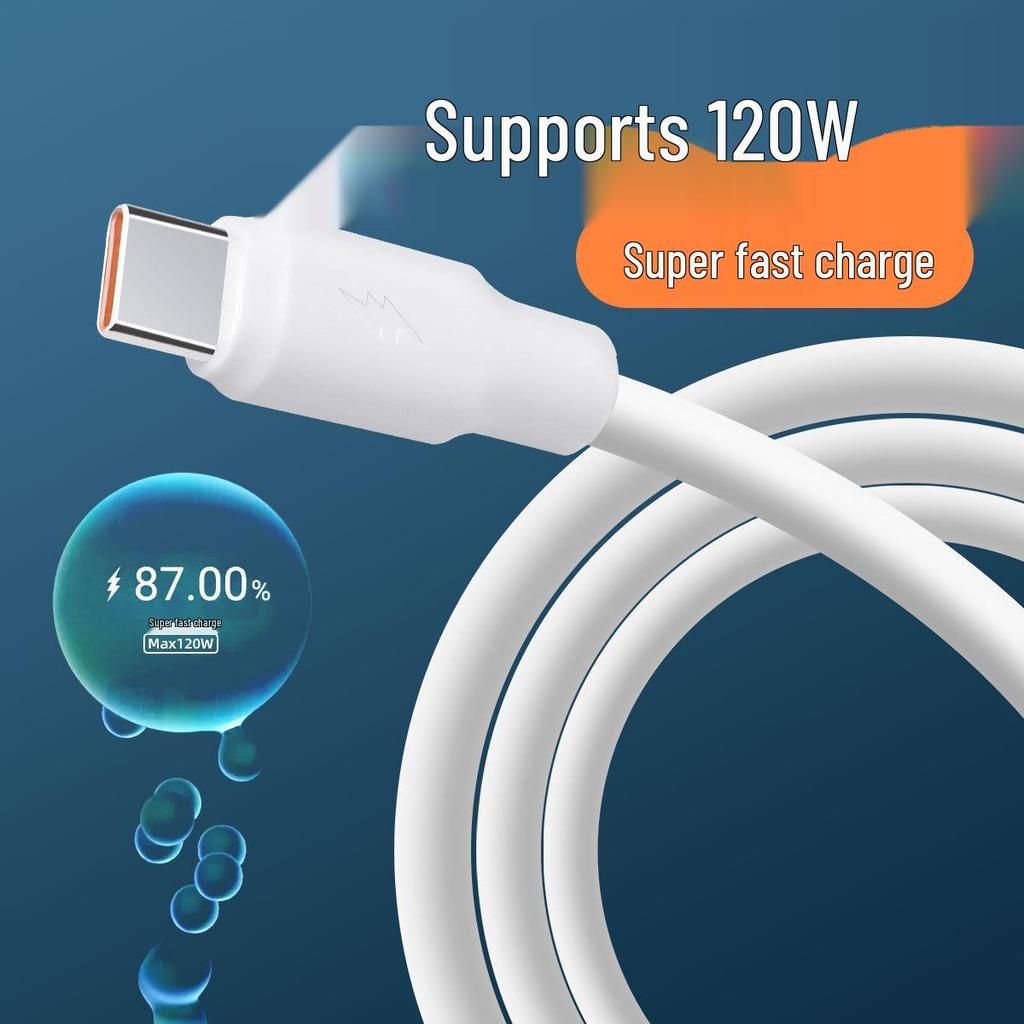 120W Super Fast Charge 3-in-1 Cable for Apple, Huawei, Type-C, and Android with 6A Flash Charge Capability