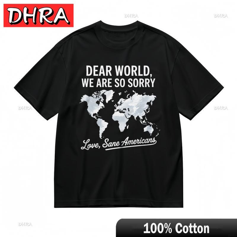 

Womens Slight Stretch Classic TShirt World Map Design Heartfelt Quote Tee Streetwear Clothing Tops for Gift Idea TShirt 4XL