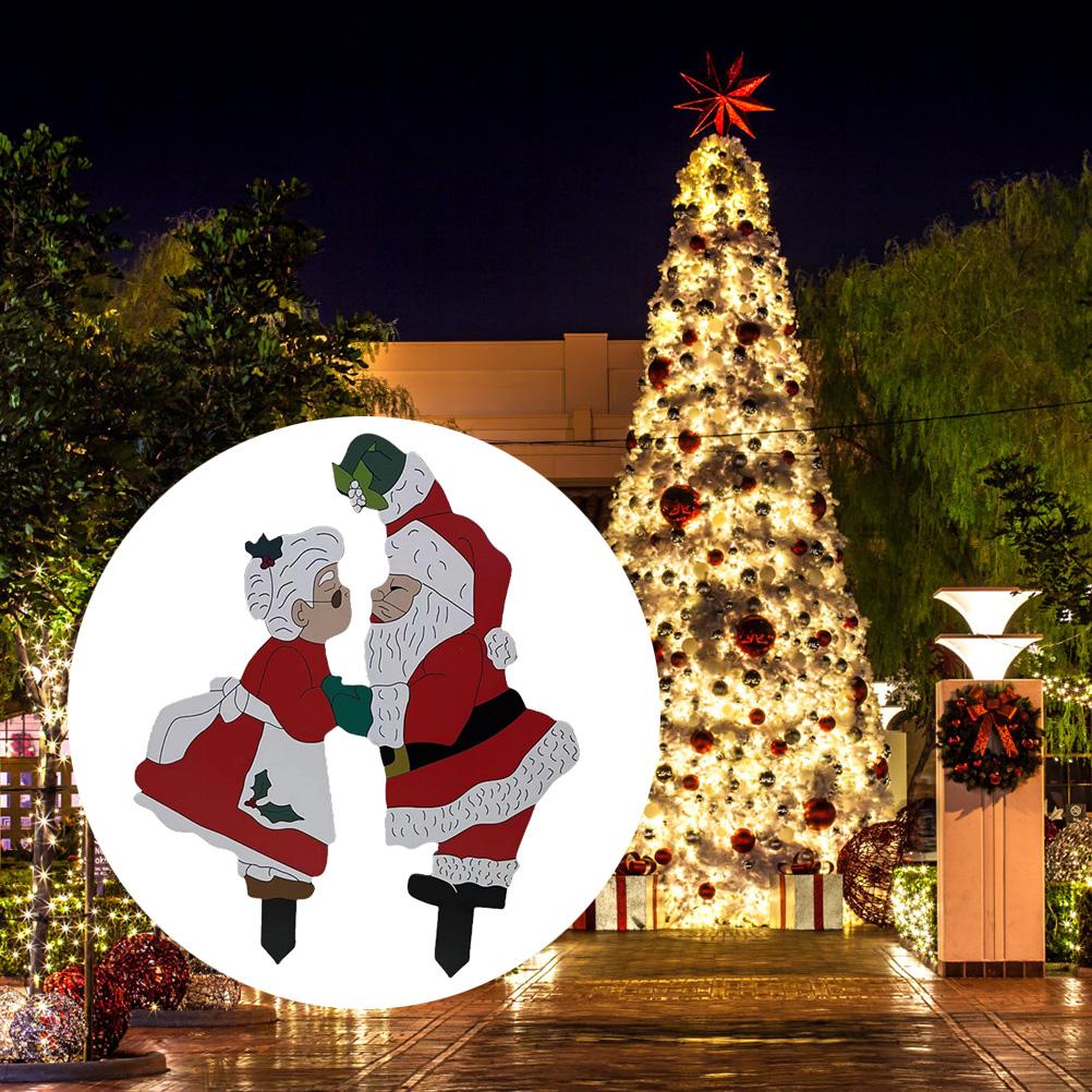 Jul Gårdsskyltar Trädgårdspinnar Jul Tomte Gräsmatta Dekorationer Trädgård Träpinnar Gräsmatta Dekorationer Gårdsskyltar