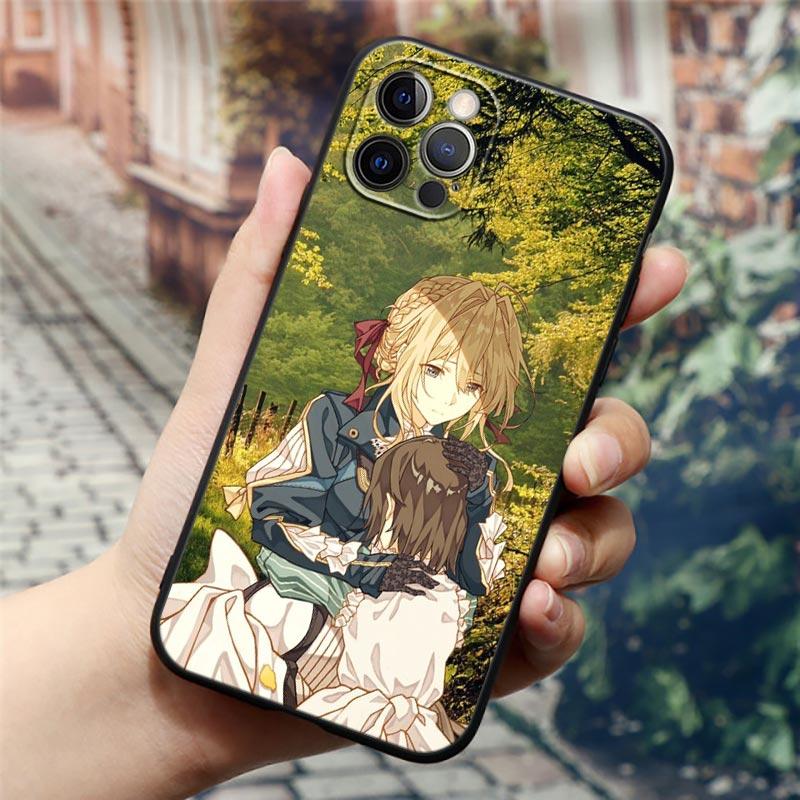 Apple Case For iPhone 11 12 13 Pro Max mini XS X XR 7 8 6 6S plus SE 2020 Soft Silicone Cases Cover Violet Evergarden Girl Anime