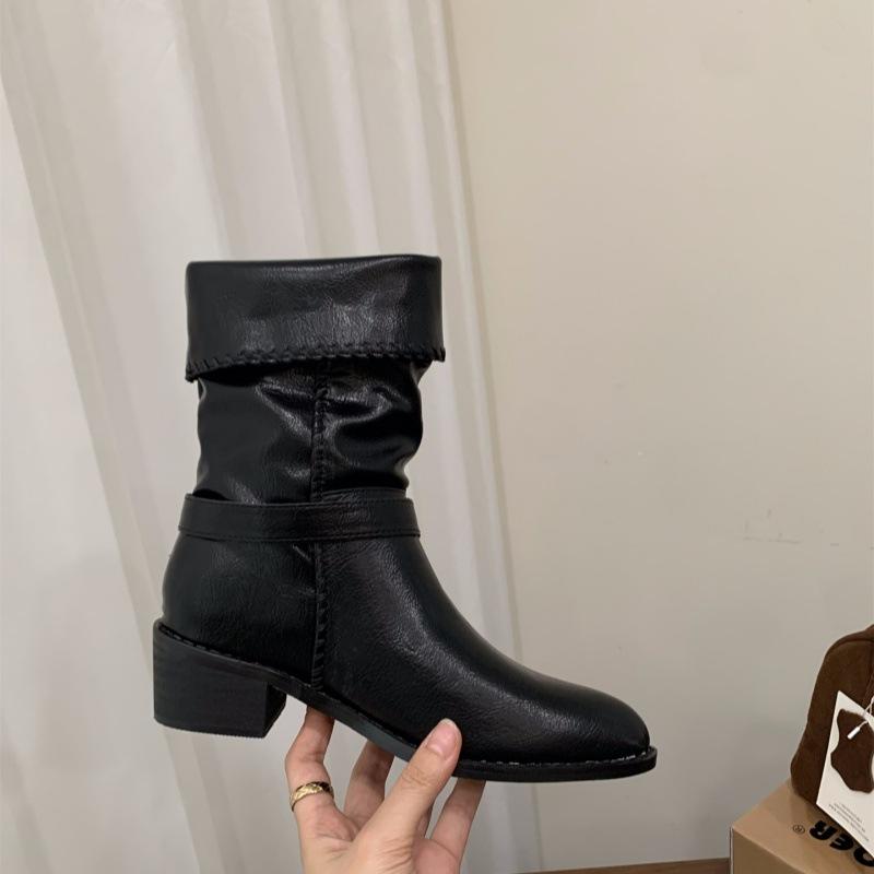 

Женские сапоги-ботфорты на высоком каблуке, с острым носком, из замши, облегающие, средней длины, сапоги-чулки цвета майярдово-коричневый, осень/зима 2025 40 чёрный