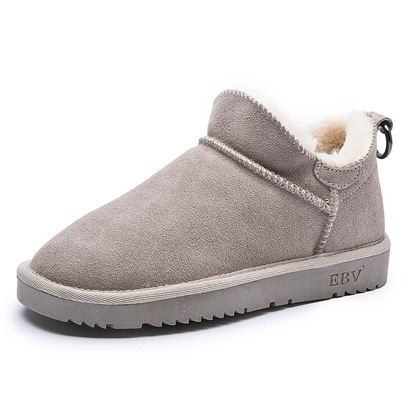 

High Quality Cowhide Snow Boots for Women 2026 Ankle Boots Warm Cotton Shoes Thick and Fashionable Womens Shoes Zapatos De Mujer 36