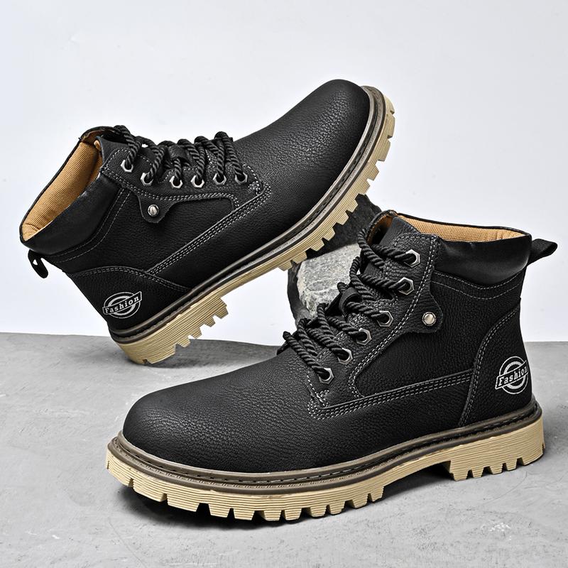 Fashion Men's Comfortable and Lightweight Work Boots, Anti Slip High Top Fashion and Ankle Short Boots, Casual Lace Up Combat Boots 2025