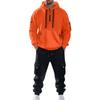 Men's Solid Color Casual Suit Loose Sports Hooded Sweatshirt With Pockets Multi Pocket Overalls Suit