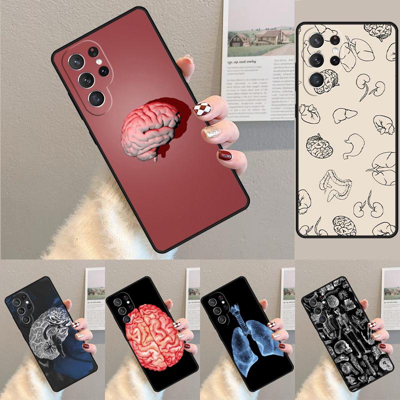 Medical Human Organs Brain Kidney Silicone Phone Case For Samsung Galaxy Note 10 Pro S26 S25 S24 S23 S22 S21 Plus Ultra Cover