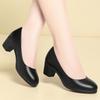 Stewardess Work Shoes Black Women's Leather Shoes Thick Heel Work Women's Shoes Soft Sole Comfortable Career Interview Shoes