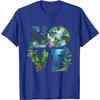 Love Earth Themed Graphic Tee Sustainable Planet Print Casual Cotton T-Shirt Unisex