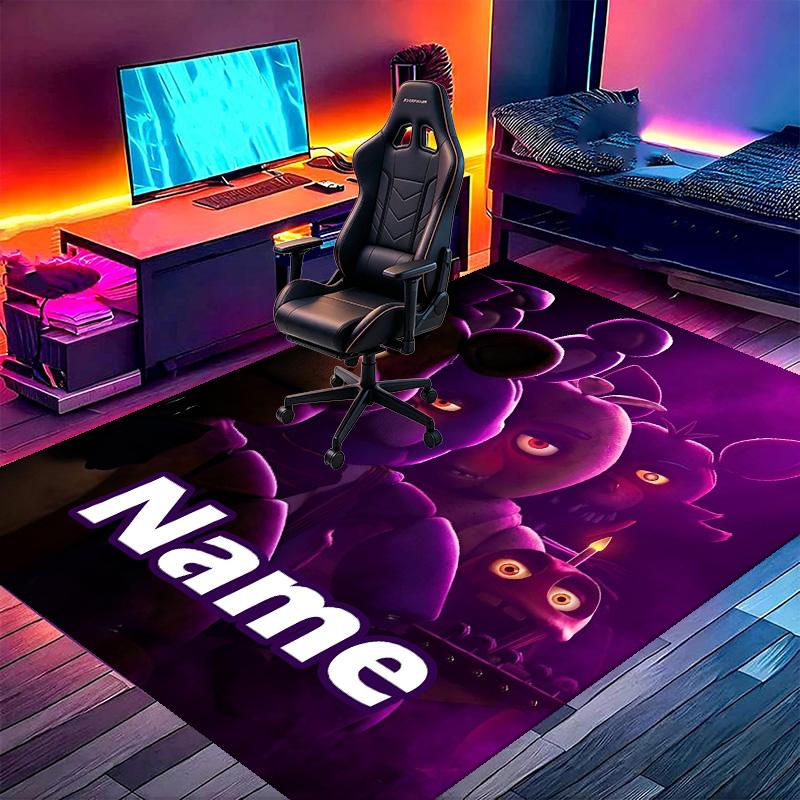 Custom Name Personalized Five Nights at Freddy's Print Carpet, Versatile Home Decor Rug, for Playroom, Apartment, Balcony, Entryway, Hallway Gift