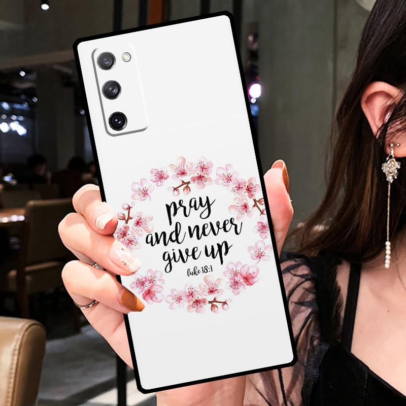 Bible Verse Faith Jesus Cross Case For Samsung Galaxy S20 FE S9 S10 Plus Note 10 Note 20 S21 S22 Ultra Phone Back Cover