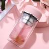 OLOEY Women's Double-Layer Portable Anti-Scald Glass Cup