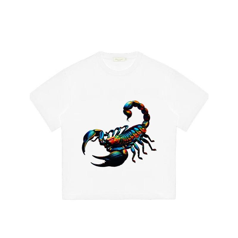 Black T-Shirt with Colorful Scorpion Print for Casual Wear
