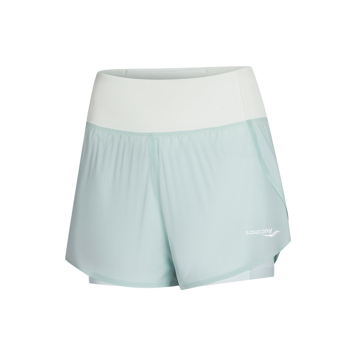 Saucony Two-In-One Fashion Comfortable Mid-Rise Sports Shorts Women shorts SA1269DP42T-BL174 S