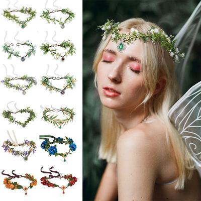 Cosplay Elf Headpiece Wedding Forest Floral Headband Christmas Gift Elven Princess Tiara
