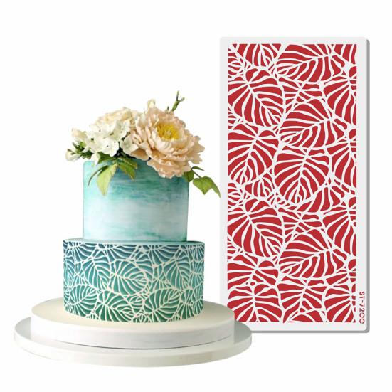 Cake Stencil Leaves Design Non-stick Hollow-carved Flexible Tough Plastic Anti Corrosion Cake Templates Baking Accessories