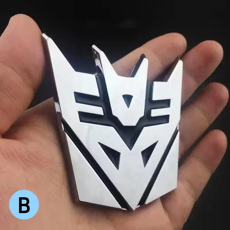 1Pcs 3D Metal Transformers Car Rear Boot Trunk Side Fender Emblem Badge Sticker Decals Accessories