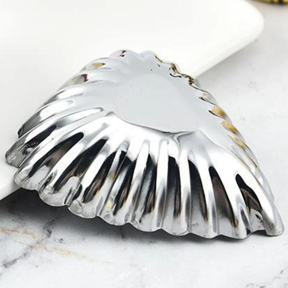 Reusable Cookie Pudding Mould Silver Dessert Mould Egg Tart Molds  Flower Muffin