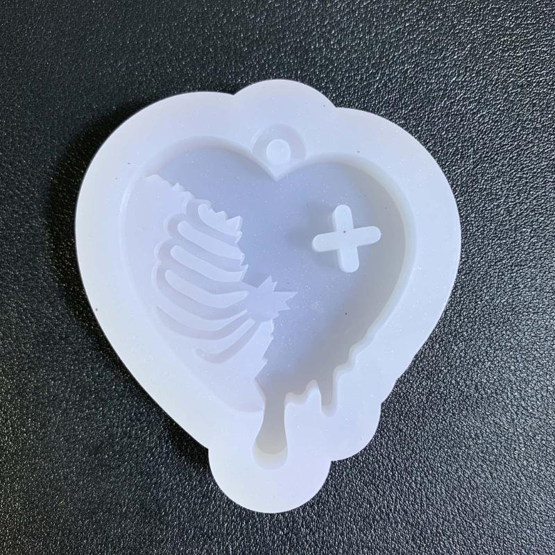 11-styles Love- Keychain Combination Ornament Mold Epoxy Resin Jewelry Mold Resin Casting Pendant Mold Suitable for Diy