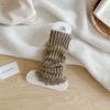 Leg Warmers Women Autumn and Winter Knitted Foot Cover Black White Long Socks JK Japanese Fashion Lolita Sweet Girls Leg Warmers