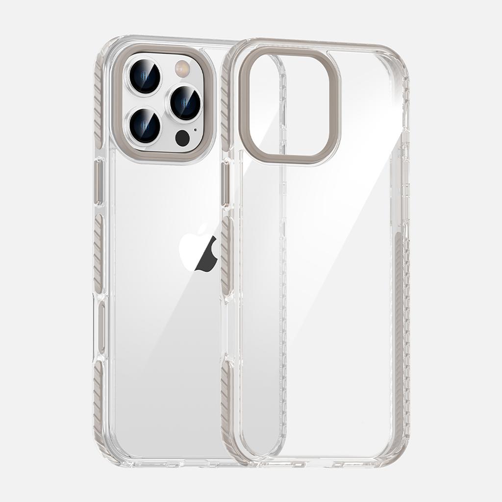 For iPhone 16E 16 Pro Plus Max Case Lens Military Drop Protection Crystal Anti-Fingerprint Non-Yellowing Cover Metal Buttons