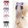 1Pair  Ribbon Bows Hair Barrettes Unique Solid Colors Fashion Hairpieces Elegant Accessories For Females
