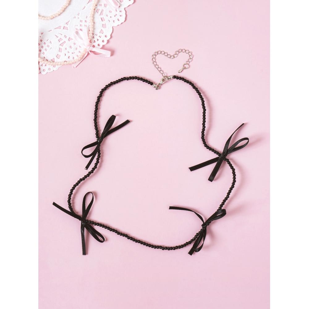 

Намисто з бісеру Daiso Ballet Core Ribbon Pink