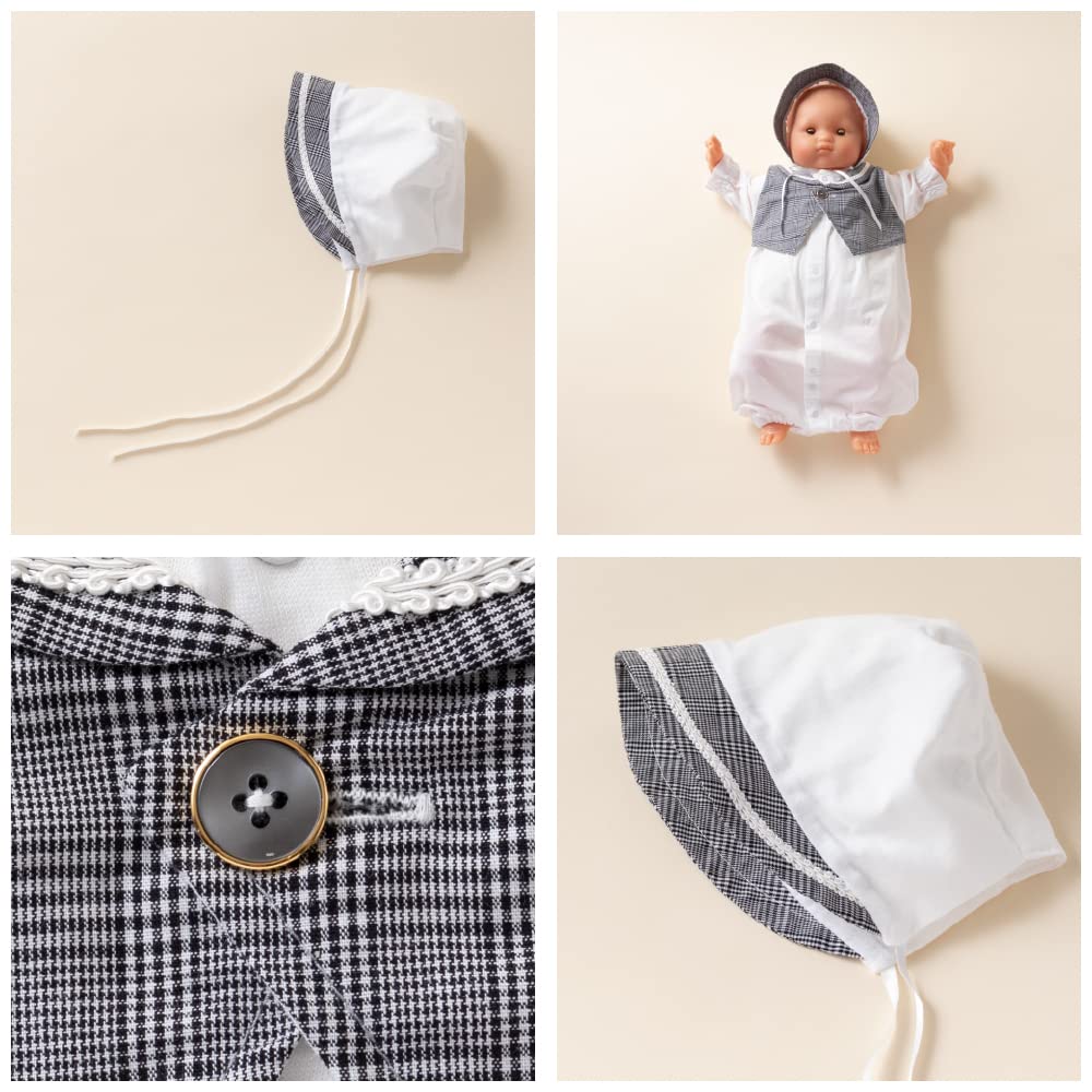 Cream De Coco Cotton Jersey with Interchangeable Crotch Suitable for Newborns and Made In Sizes Tuxedo-Style Two-Way All-in-One (2-Way) Snaps, Babies,