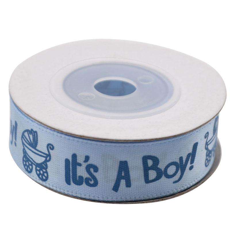 1 Roll 10Yards It is a Boy Girl Printed Ribbon Baby Shower Christening Satin Ribbon Gift Packing DIY Crafts Christmas Ribbons