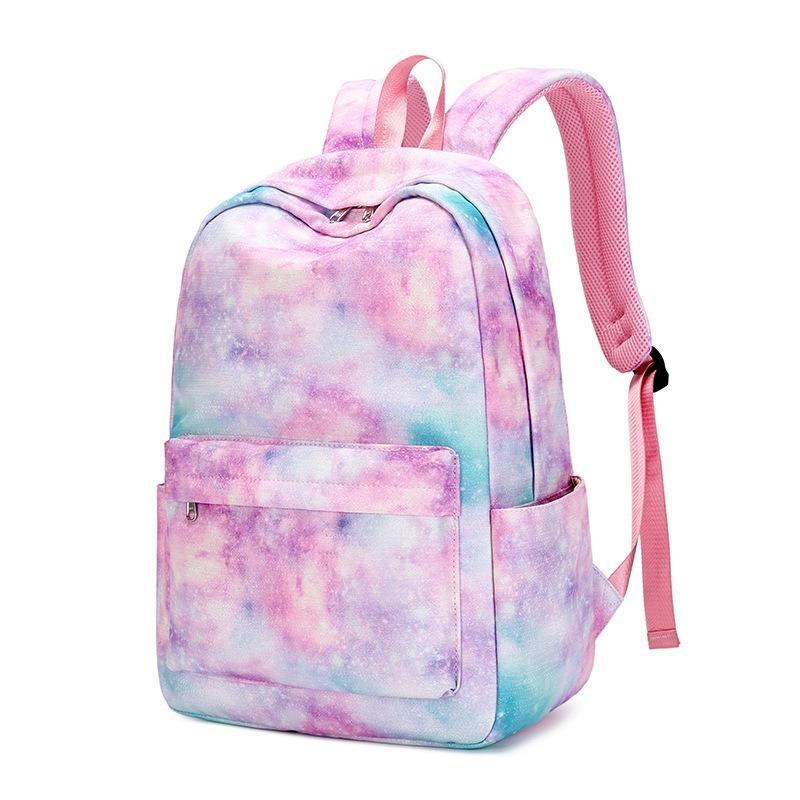 Three-piece Backpack Girls Starry Sky Graffiti Printed School Bag Lightweight Backpack