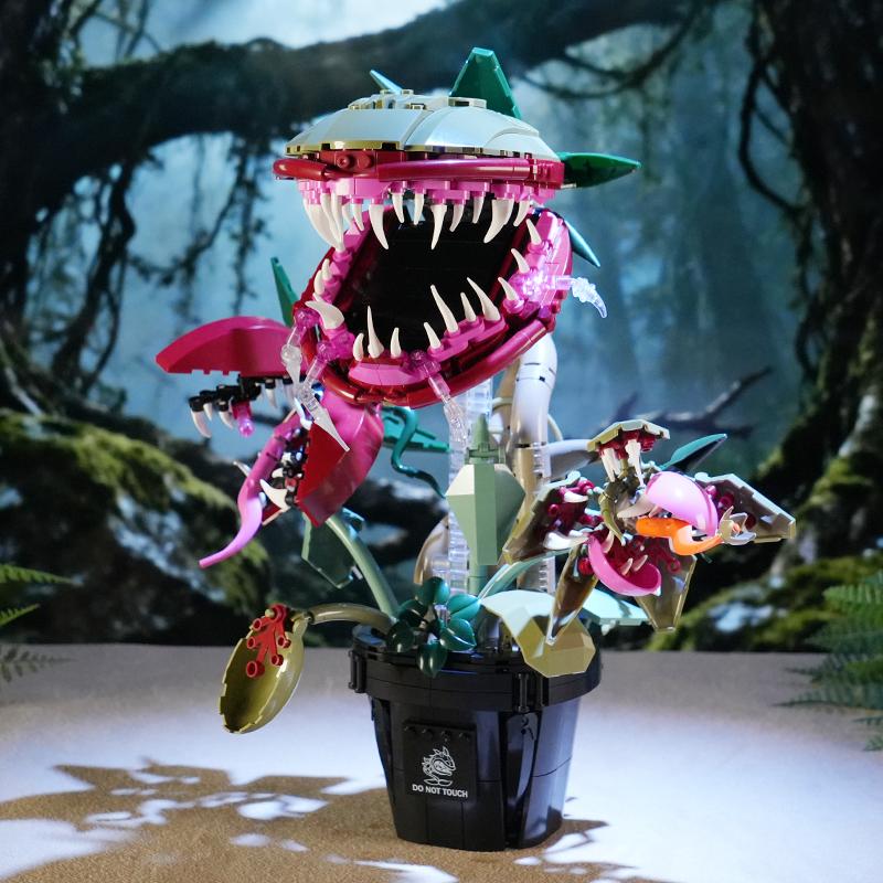 Piranha Plant Potted Plant Building Block Set, Home Decoration Ornament, Durable Abs Material, Christmas, Halloween, Thanksgiving, And Birthday New