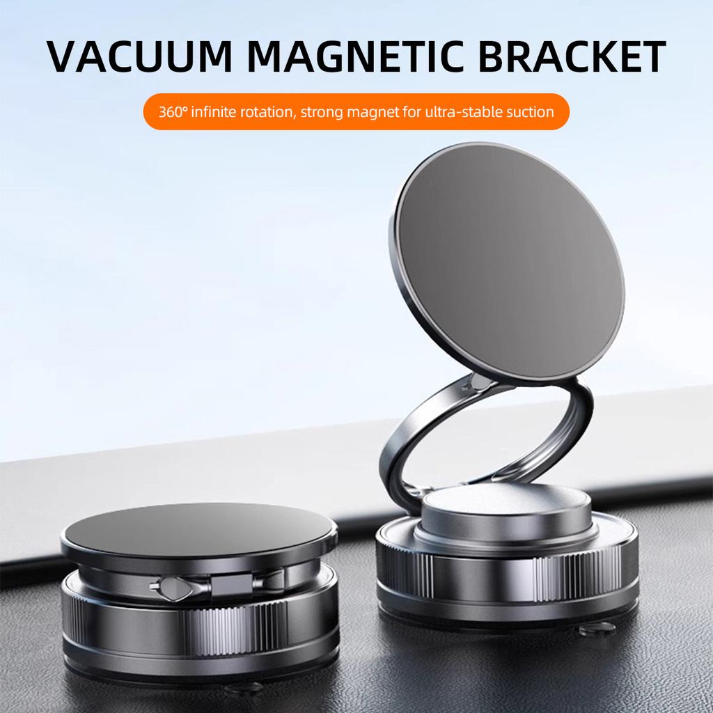 360 Degree Rotating Foldable Magnetic Phone Holder ABS Shell Vacuum Suction Car Dashboard Desktop Mobile Phone Bracket Stand