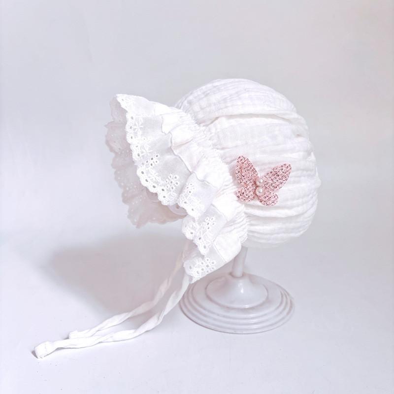 Baby Girl Sun Hat With Butterfly Bow Cotton Sunshade For Spring And Summer
