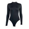 Ženy Podzim Zima Jednobarevné Spodní body Body Maketa Výstřih Dlouhý rukáv Zip Poloviční léga Fleecová podšívka Skinny Fit Romper