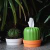 2 pcs. Single sale plastic creative towel box with cactus desktop drawing towel box