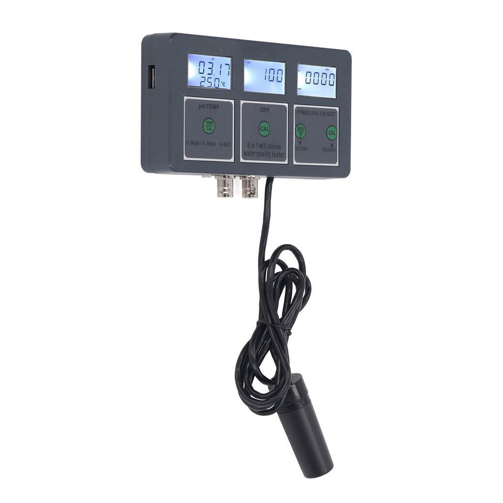 Multi Parameter Water Quality Tester S.G PH EC SALT ORP TDS CF TEMP 8 In 1 Rechargeable Online