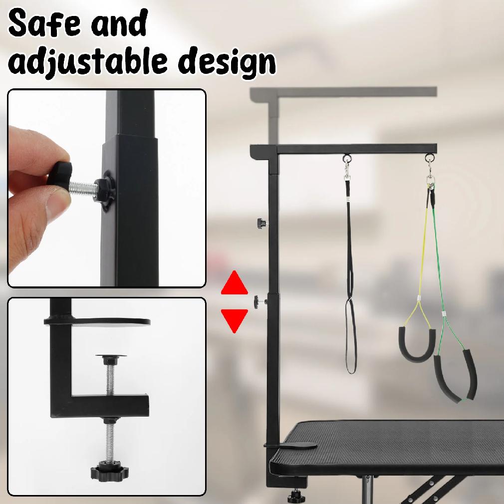Dog Grooming Table Arm Iron Pet Grooming Stand with Clamp Height Adjustable Fixed Dog Beauty Stand for Pet Nail Clipping Haircut