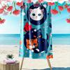 Feline Fantasy Blooms Vibrantly Print Beach Towel, Quick Drying, Suitable for Travel, Outdoor Sports, Jogging, the Beach and Swimming, Gift