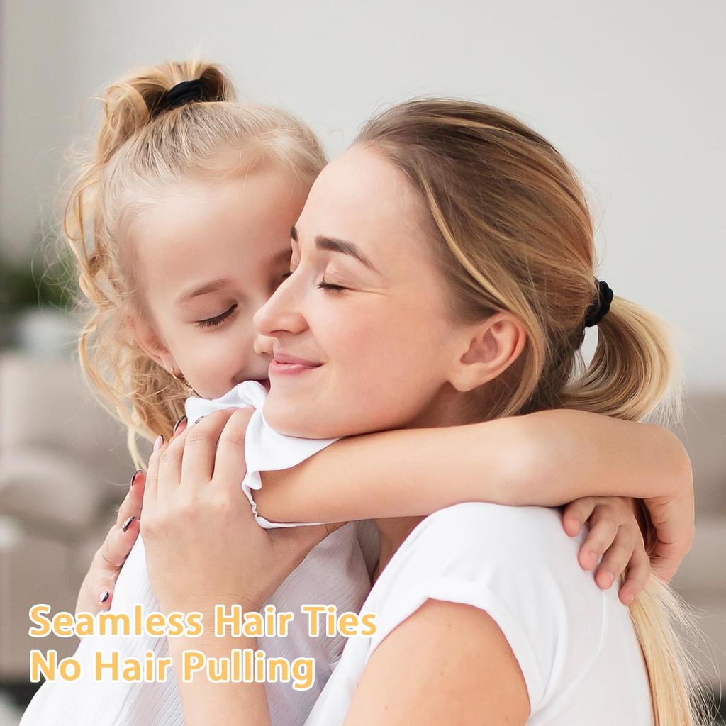 100pcs Black Large Soft Nylon Hair Elastics Ties Rope For No Damage Ponytail Holder Women Leagues Accessories