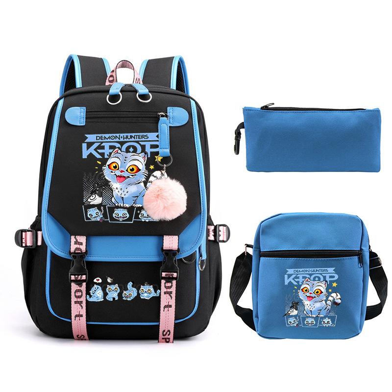 Animation Cartoon Peripheral Printing Children'S Backpack Campus Large Capacity Primary And Secondary School Students Schoolbag Three-Piece Set