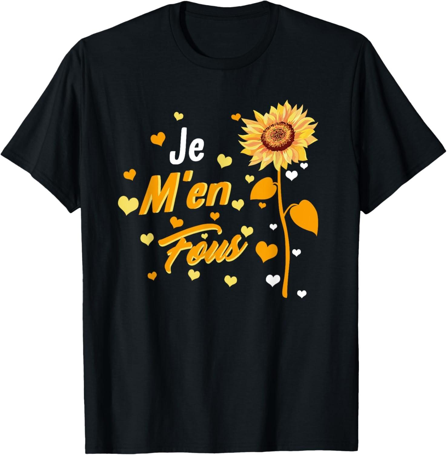 Je M en Fous French Quotes Saying French Teacher Student T-Shirt S разноцветный