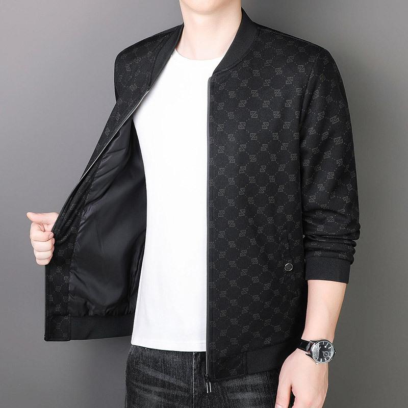 Herbst Papas Mantel Business Casual Herren Top Baseball Jacke mittleren Alters Herrenbekleidung