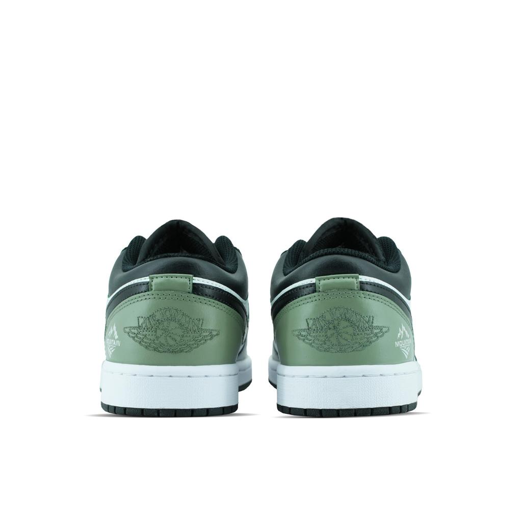 Jordan Air Jordan 1 Slip Resistant Abrasion Resistant Low Top Vintage Basketball Shoes Men's Green 553558-132(Team97-)