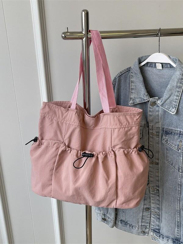 Nylon Casual Shoulder Bag With Wrinkled Design And Large Capacity For Travel And Daily Use