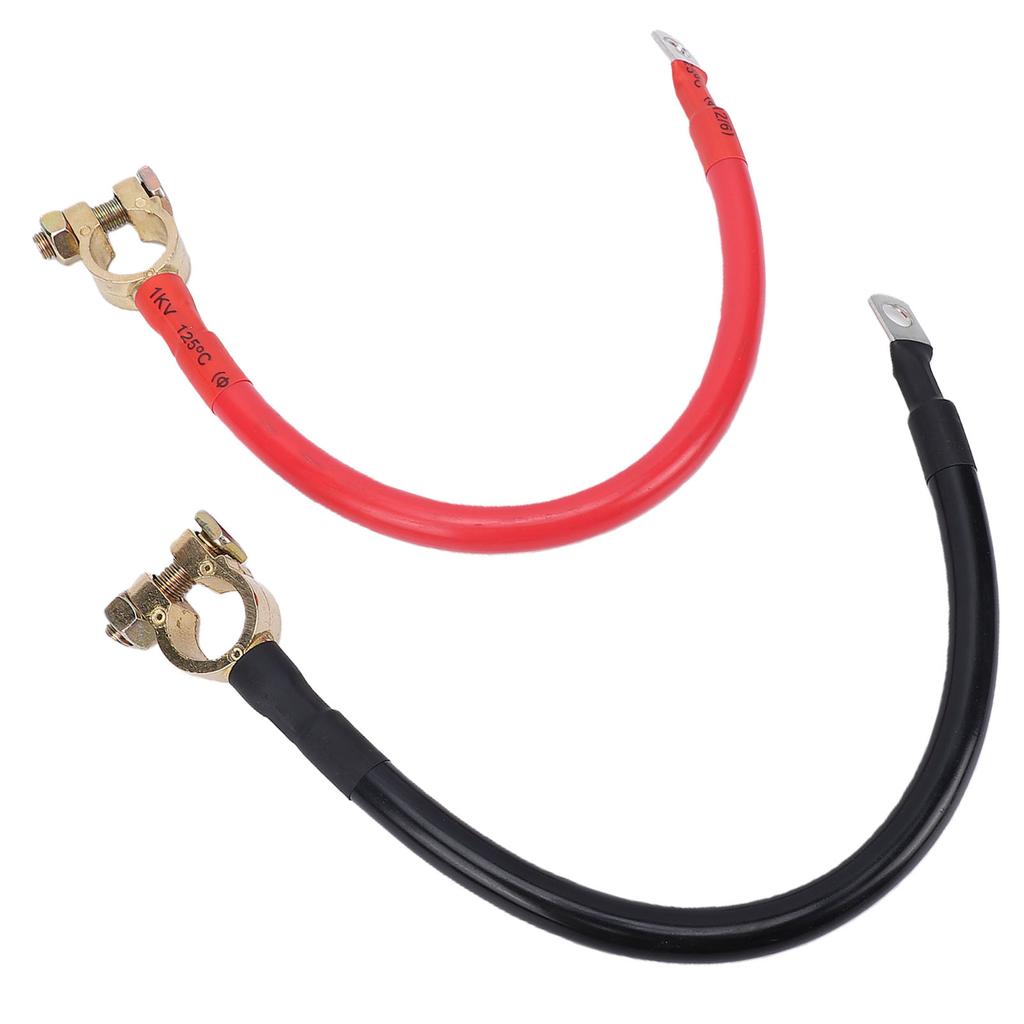 3AWG 28cm Battery Cables with Copper Terminal Clamp 11.02in Battery Power Inverter Cables for Marine Solar Panels Car