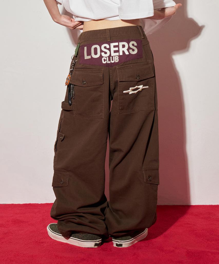 Lujeoseukeulleob Multi Cargo Pocket Wide Cotton Pants ( 3 Colors )