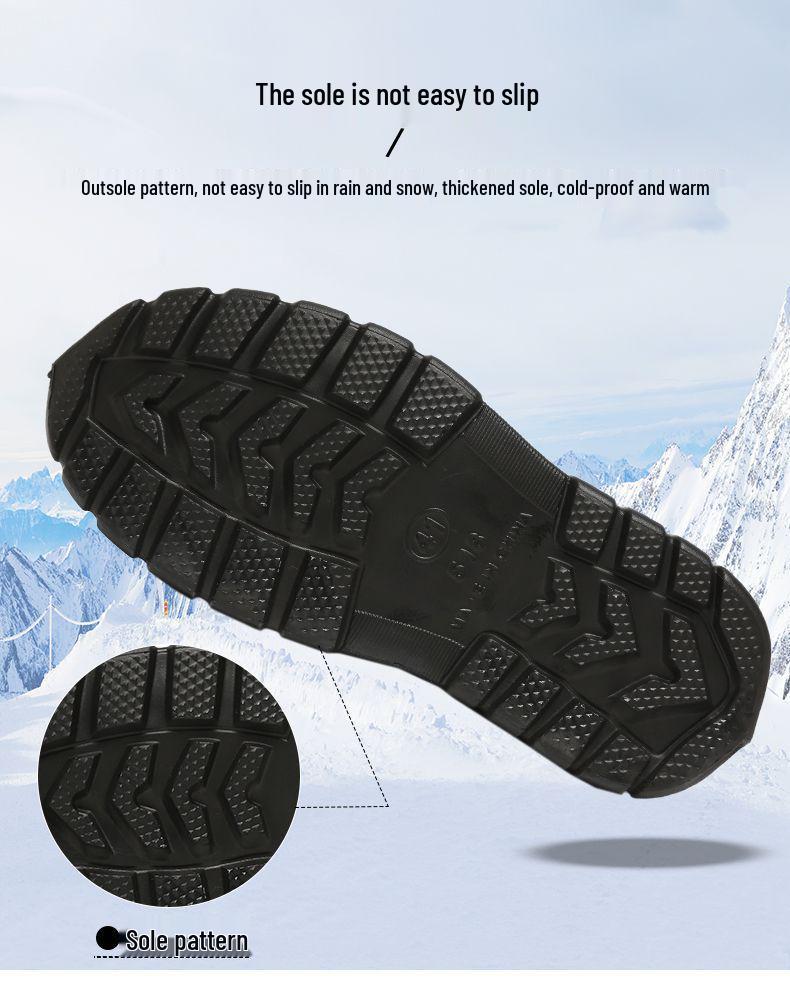 Men's Thickened Non-Slip Waterproof Snow Boots – Fleece-Lined and Cold-Proof for Winter Fishing