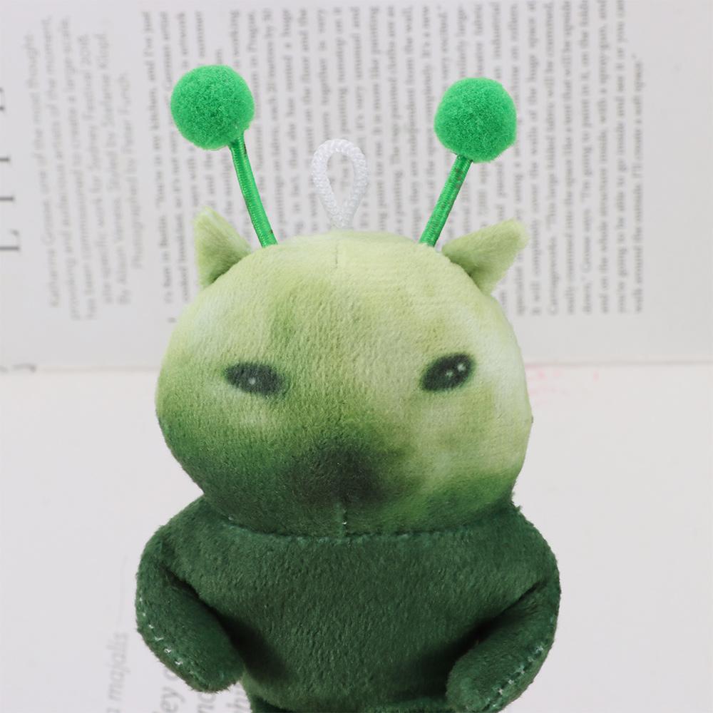 Poseable Ugly Cute Plushie Keychain 10cm Bag Charm Green Alien Cat Plush Toy  Anime Fans Gifts